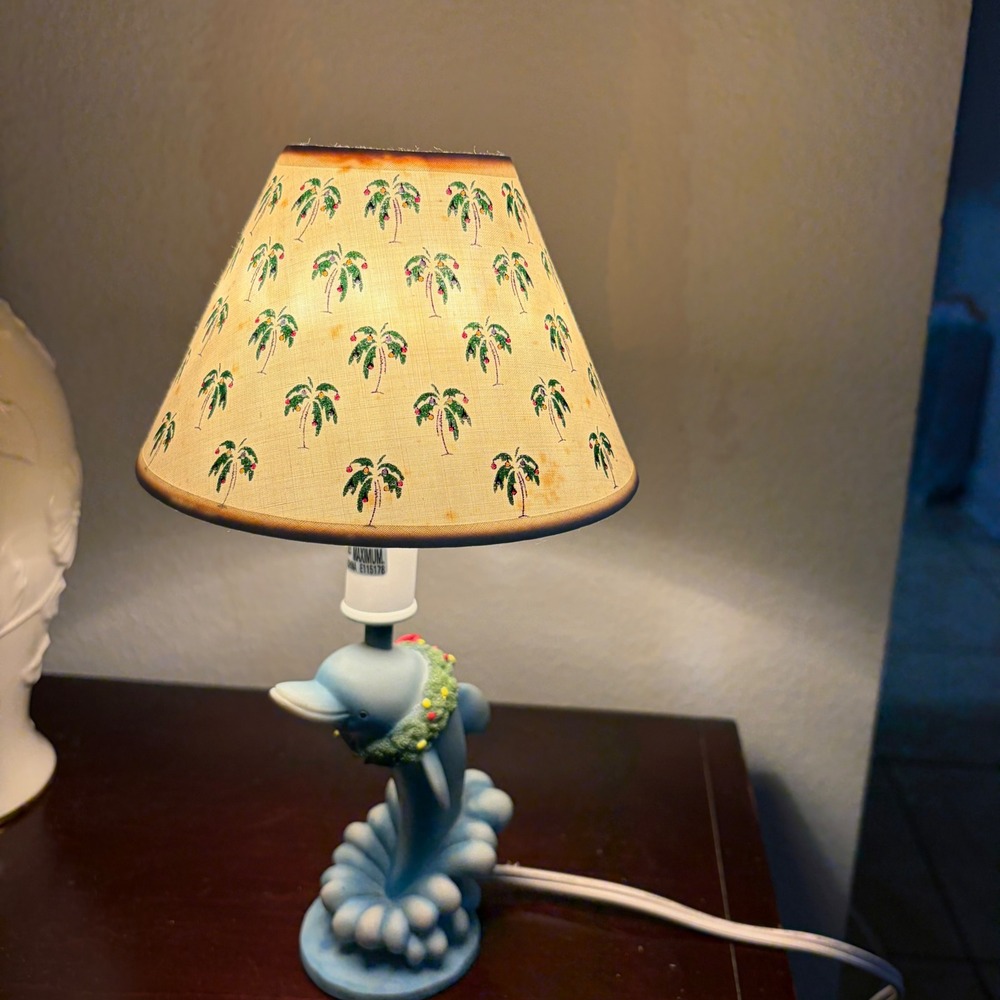 Lifestyle Studios Dolphin Holiday Lamp Tropical Palm Tree Shade Bealls Florida